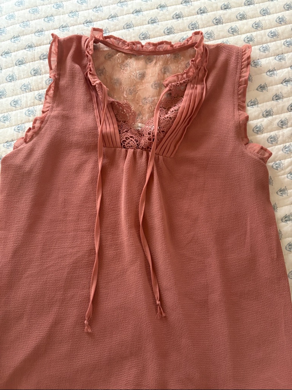 Women's Dusty Rose Lace-Trim Sleeveless Top from Maurice’s